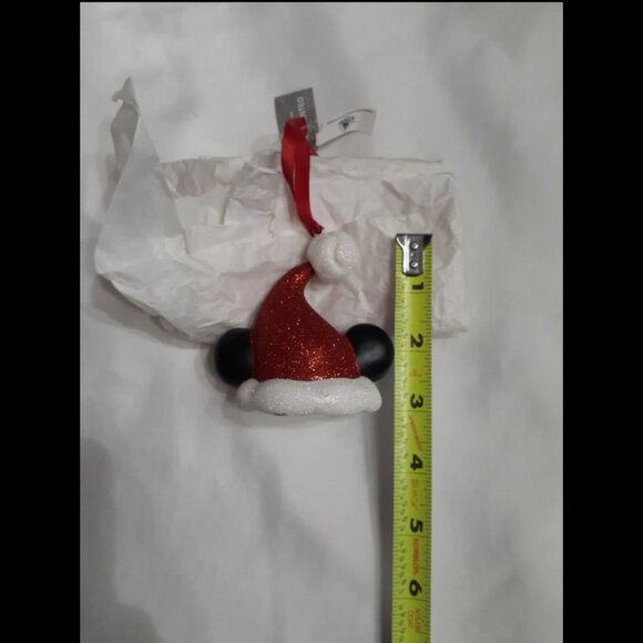 Disney Parks Resin Santa hat with mickey ears ornament new with tags A1B38 - Picture 2 of 3